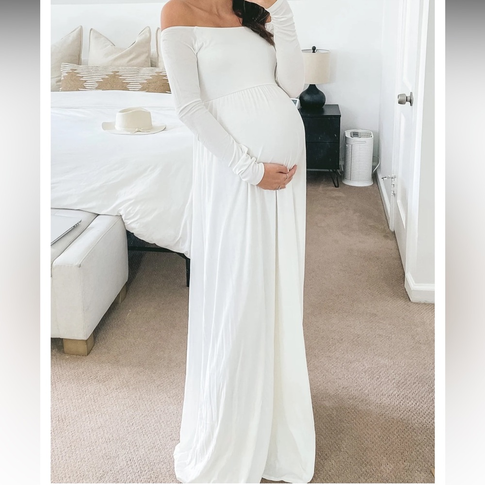 Pinkblush Maternity Off The Shoulder Maxi Dress